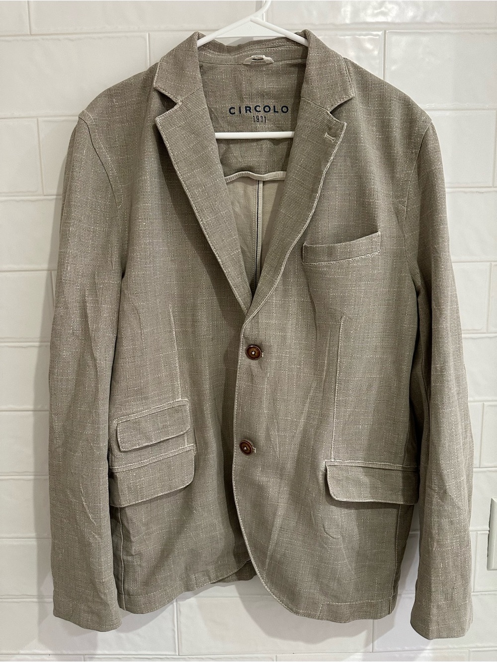 Circolo 1901 Easy Jacket Men US 42 / EU 52 Tan Cotton 2 Button Unlined Blazer